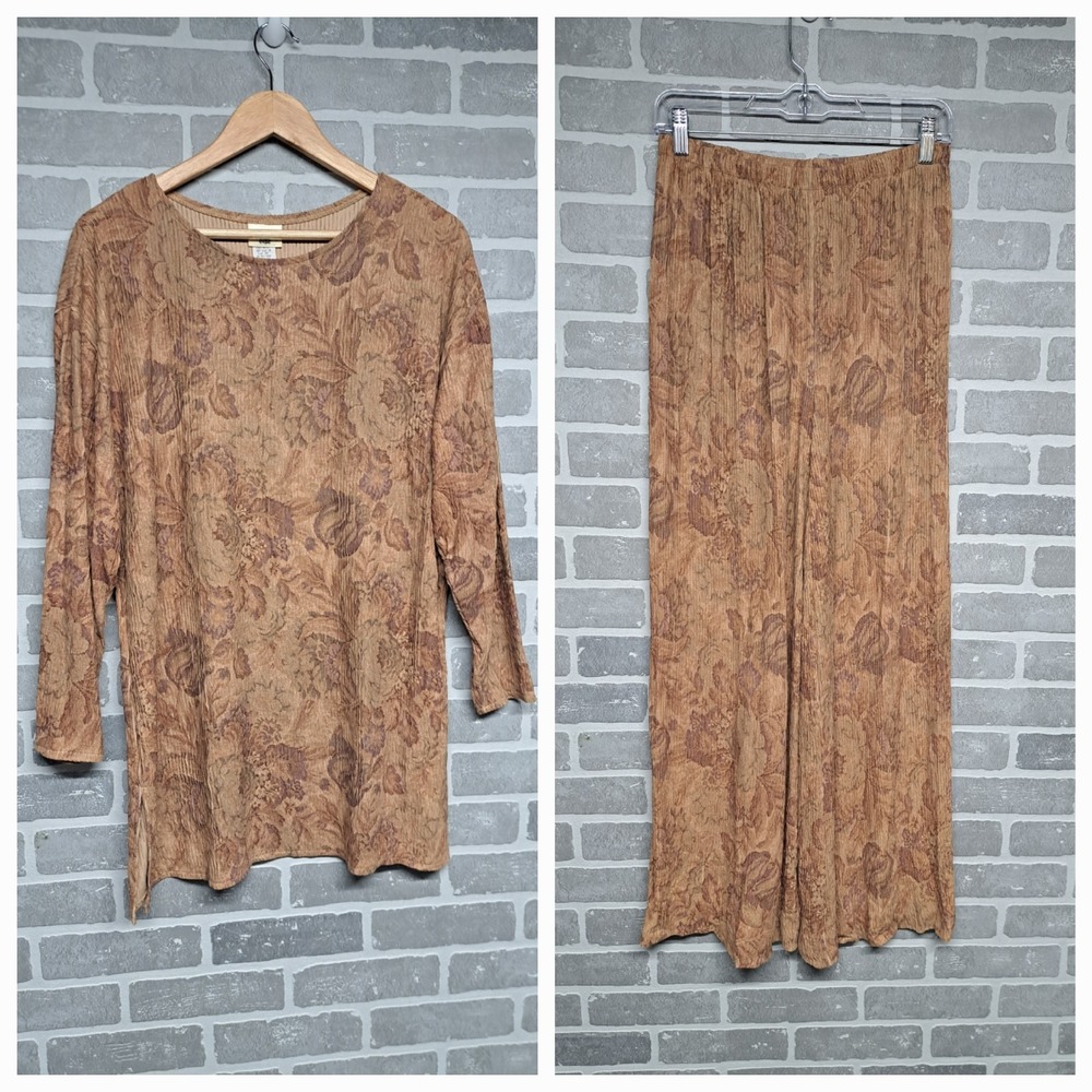 Mandys Vibe Vintage 90s Womens Waist Elastic Pants and Top Set Size Medium/Small